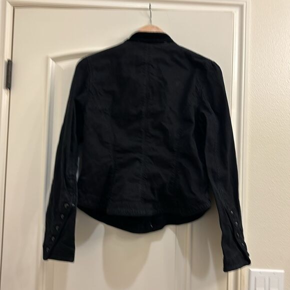 Ralph Lauren black denim woman's jacket w velvet at the collar/sparkly buttons - Picture 10 of 16